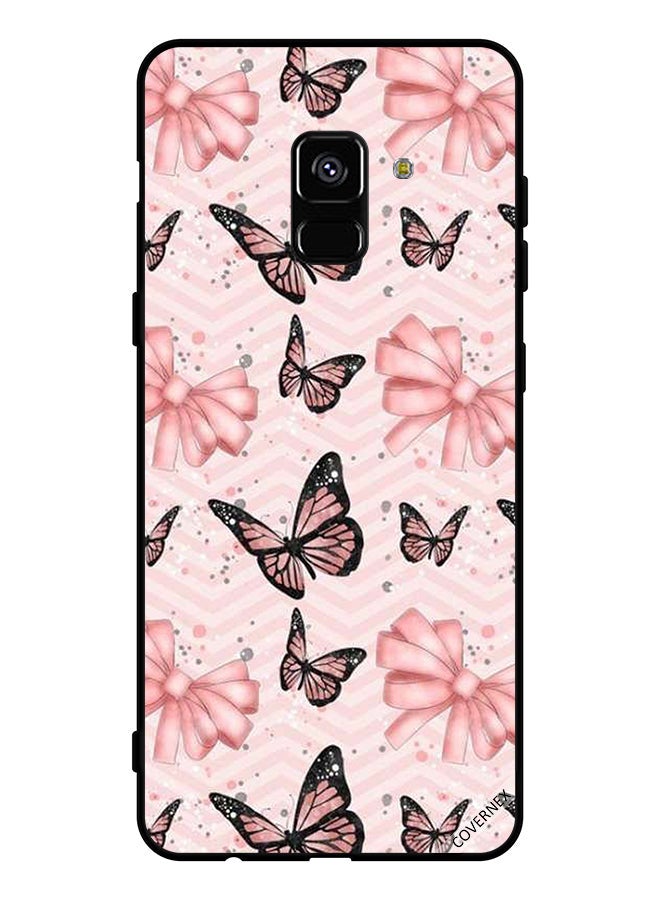Covernex Protective Case Cover For Samsung Galaxy A8 Plus (2018) & Peach Color Butterflies - Image 1