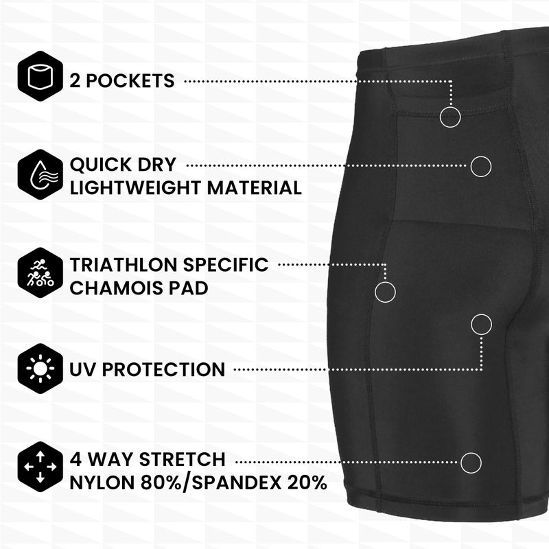 SLS3 Triathlon Shorts Mens – Tri Shorts Mens – 2 Pockets FRT – Designed by Athletes for Racing (Black, X-Large) - Image 5