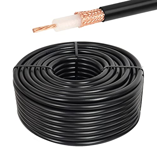 XRDS -RF XRDS RF RG213 Coaxial Cable - 100FT 50 Ohm Low-Attenuation RG213 Coax Cable with Bare Copper Braid Shielding - Image 1
