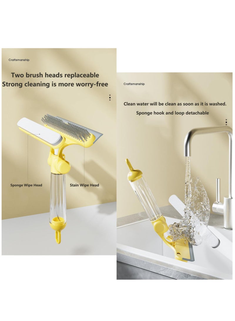 Excefore Multi-Functional Shower Squeegee, Household Cleaning Tools, Mirror Wiper, Glass Window Cleaner Squeegee, Apply to Tiles, Shower Doors, Bathroom, Mirrors, and Car Windows, Glass Doors, Yellow - Image 3