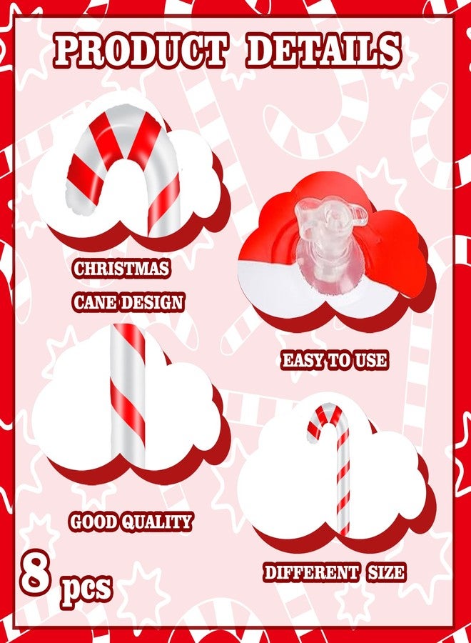 Demonwer 8 Pieces Inflatable Candy Canes Christmas Decorations Jumbo Christmas Candy Themed Set Xmas PVC Craft Balloons DIY Cute Candy Balloons for Indoor Outdoor Yard Decor Winter Holiday Supplies - Image 3