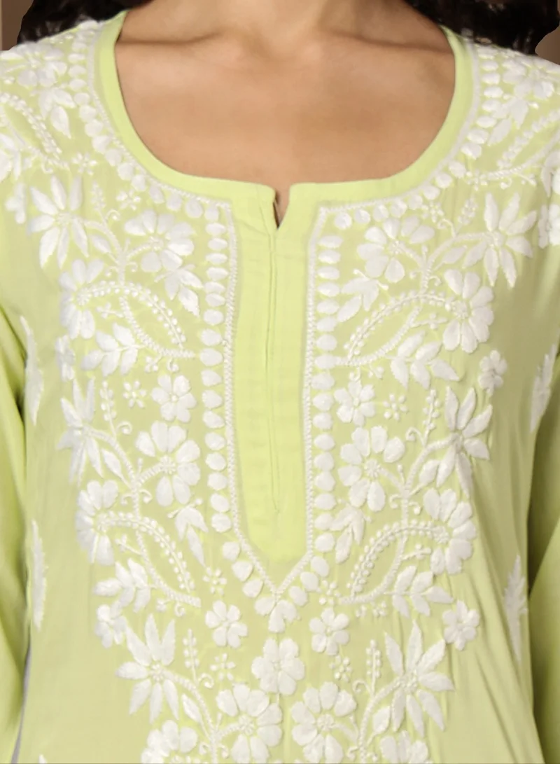 Alaya Women Hand Embroidered Chikankari Modal Kurta Set-AL3600KS
