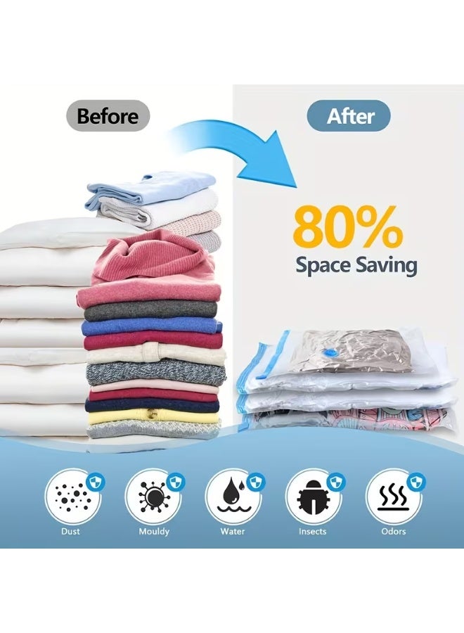 5pcs Extra-Large Vacuum Storage Bags Set (80×100cm) with Manual Pump – Space-Saving Airtight Compression Bags for Bedding, Clothes, Comforters & Moving Storage - Image 4
