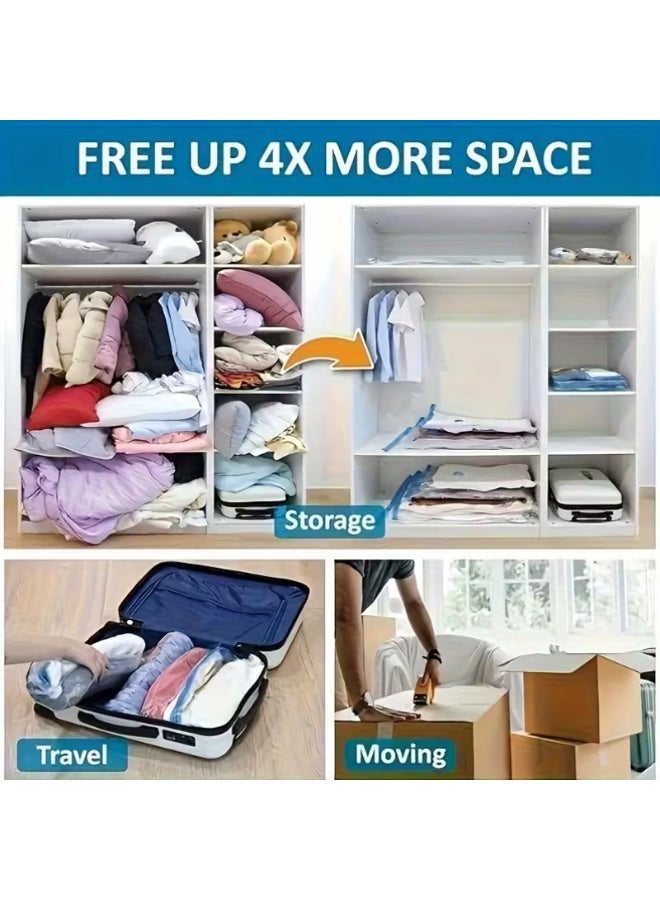 5pcs Extra-Large Vacuum Storage Bags Set (80×100cm) with Manual Pump – Space-Saving Airtight Compression Bags for Bedding, Clothes, Comforters & Moving Storage - Image 3