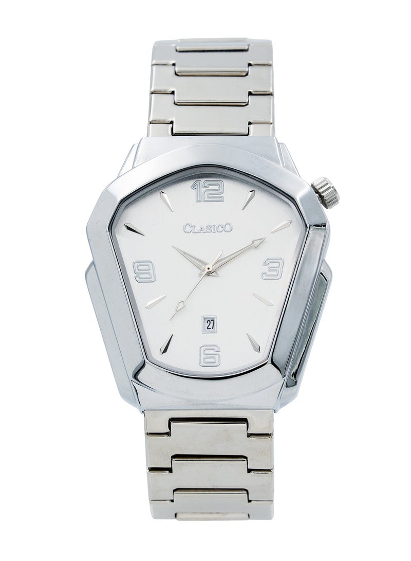 Clasico ⌚ Men’s 40mm Premium Stainless Steel Watch – Quartz Movement Analog Wrist Watch for Men | Luxury Silver Finish | Date Display | Durable Steel Strap - Image 1
