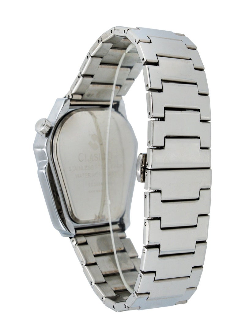 Clasico ⌚ Men’s 40mm Premium Stainless Steel Watch – Quartz Movement Analog Wrist Watch for Men | Luxury Silver Finish | Date Display | Durable Steel Strap - Image 3