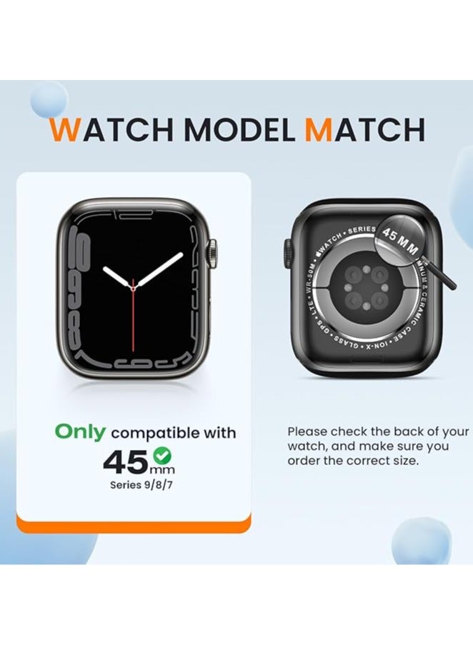 HablTech Protective Case Compatible with Apple Watch Series 9/8/7 45mm Case for iWatch Ultra-thin and soft TPU Case Shockproof - Image 2