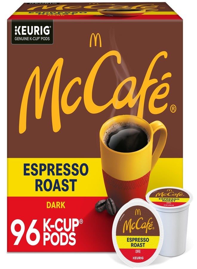 McCafe Espresso Roast Coffee, Keurig Single-Serve K-Cup Pods, 96 Count (4 Packs of 24), Dark Roast Made with Arabica Beans, Bold Flavor with Bittersweet Chocolate & Toasted Nut Notes - Image 1