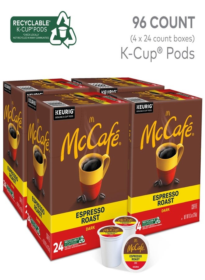 McCafe Espresso Roast Coffee, Keurig Single-Serve K-Cup Pods, 96 Count (4 Packs of 24), Dark Roast Made with Arabica Beans, Bold Flavor with Bittersweet Chocolate & Toasted Nut Notes - Image 2