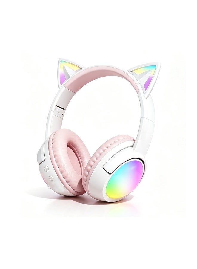 gudoo Gudoo Cat Ear Headphones For Kids Adults Wireless Wired Mode Foldable Headset With Mic Clear Sound Quality Rgb Led Light For Girls School Gaming For ZF554344DD41641D0ED2AZ