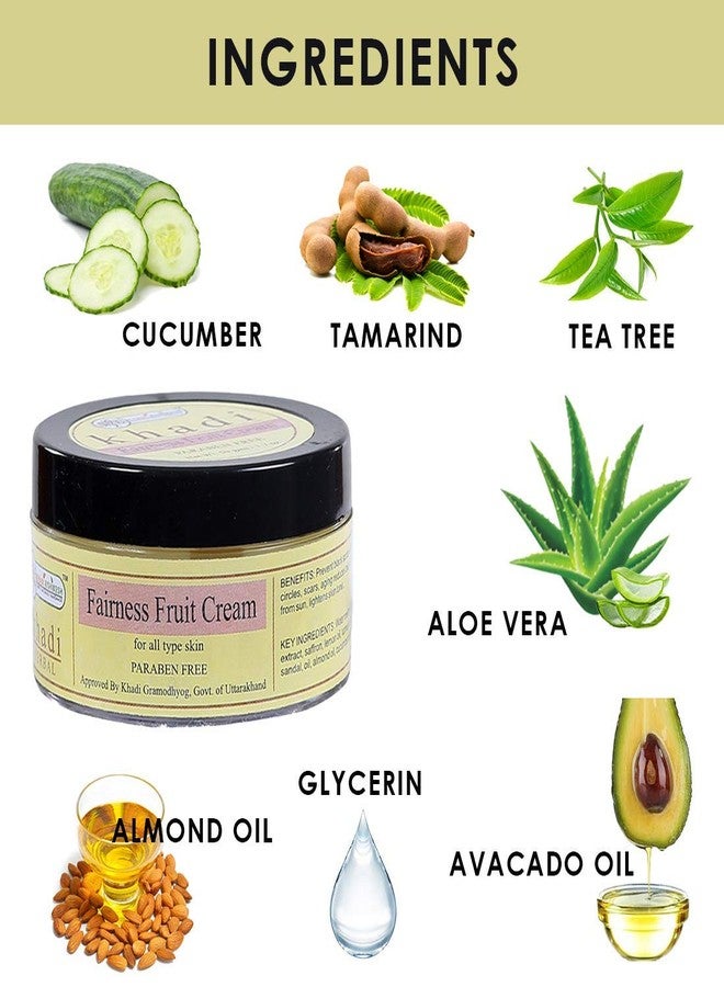 Khadi Rishikesh Herbal Fairness Fruit Cream -50 gm - Image 3