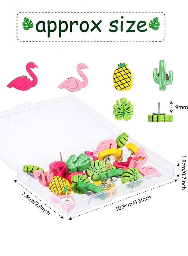 60 قطعة دبابيس زخرفية دبابيس دفع لطيفة فلامنغو أناناس صبار ورقة نخيل دبابيس دفع دبابيس لطيفة للمكتب صور زخرفية خرائط الحائط المنزلية لوحة الإعلانات ألواح الفلين مستلزمات الحفلات، متعددة الألوان - Image 2