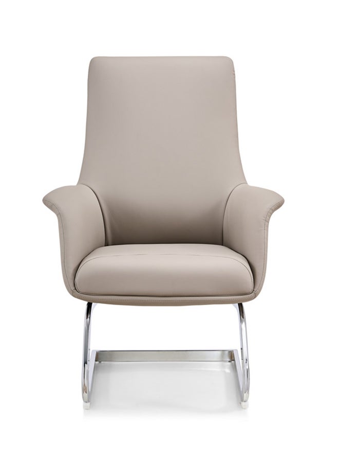 NEO FRONT FURNITURE Visitor Office Chair – Premium PU Leather Executive Guest Chair with Fixed Aluminum Base (No Wheels) for Office, Reception & Meeting Room - Image 2
