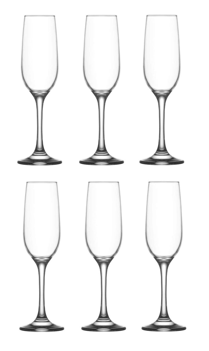 Cloudsell Non Lead Viola Champagne Flute Clear Red Wine Glass Set of 6 200 ml - Image 1