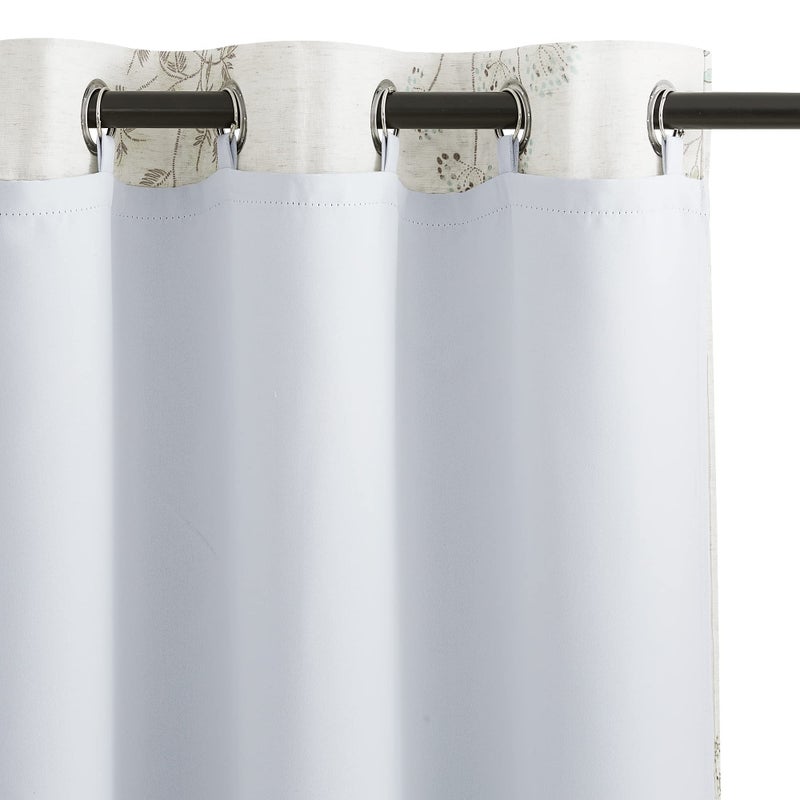 KGORGE Blackout Curtain Liners for W 42 x L 63 inches Curtains White Blackout LinersThermal Insulating Drapes for Bedroom Windows Detachable Rings Included Set of 2 W 40 x L 59