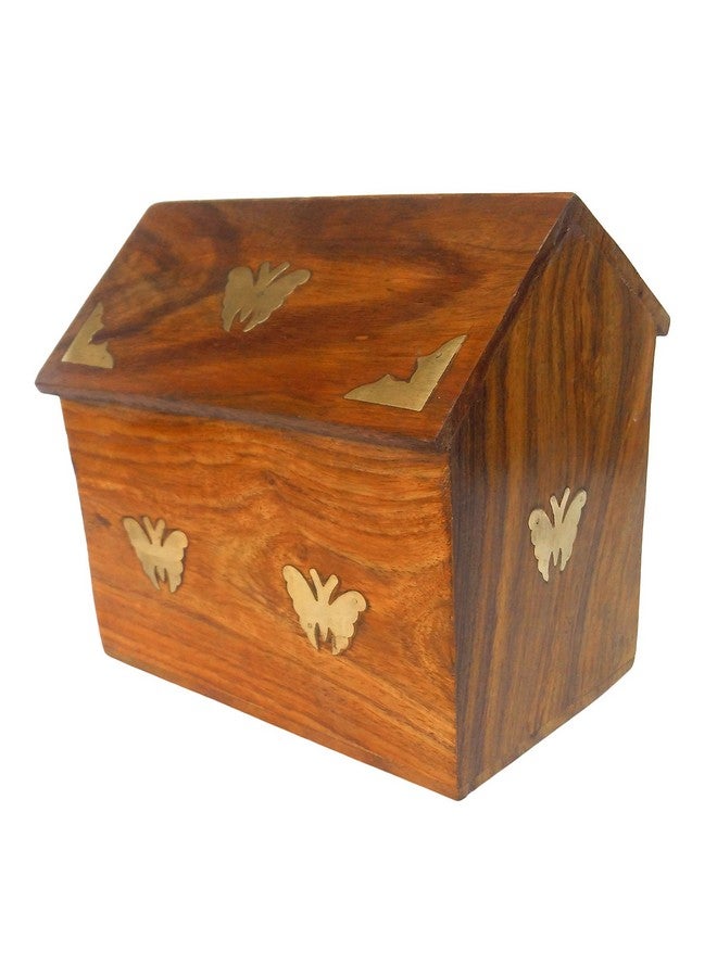 itos365 wooden money box with lock piggy bank coin box children gifts-Brown - Image 3