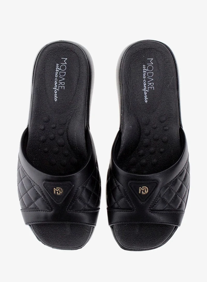 Modare Black Flat Sandals for Women – Stylish Ladies Flat Sandals & Comfortable Flat Slippers for Women | Best Price UAE