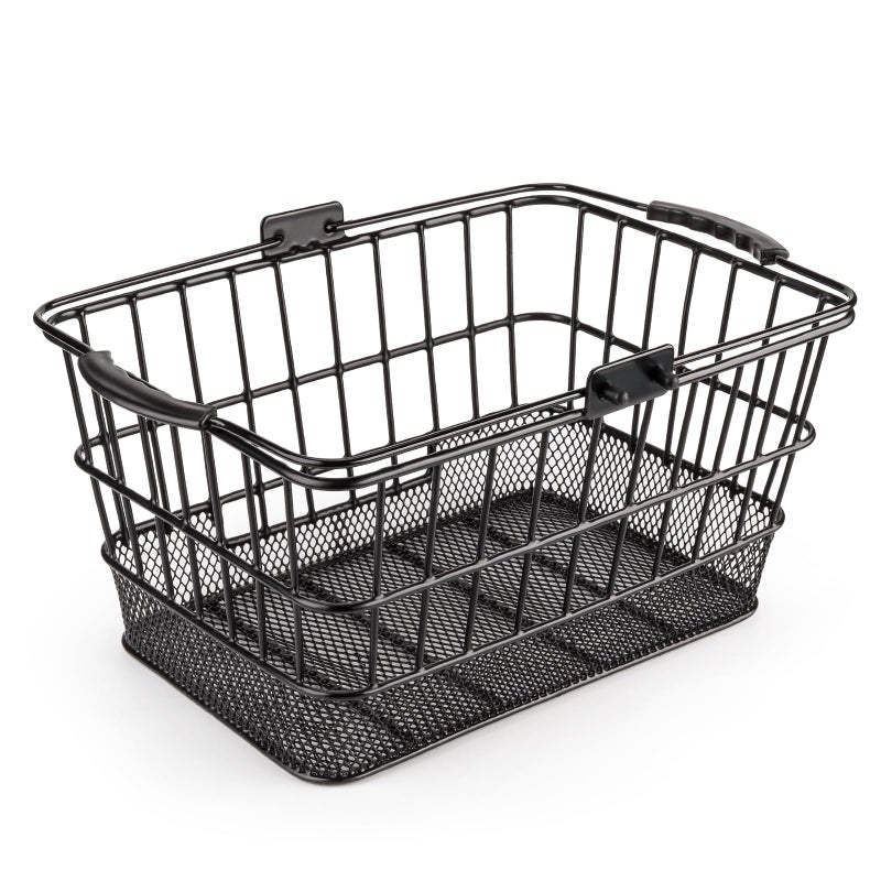 CXWXC Front Bike Basket with Handleâ€“ Detachable Bicycle Basket for Groceries, Commuting, Shopping â€“ Heavy Duty Wire Basket with Mounting Kit for Beach Cruiser City Commuter - Image 1
