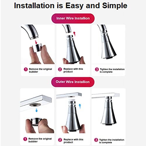 OLWICK® E 12 ABS 360 Degree Rotation Health Faucet, Double Mode Water Saving Faucet Extender, Silver, Chrome Finish, Pack Of 1 (Long) - Image 4