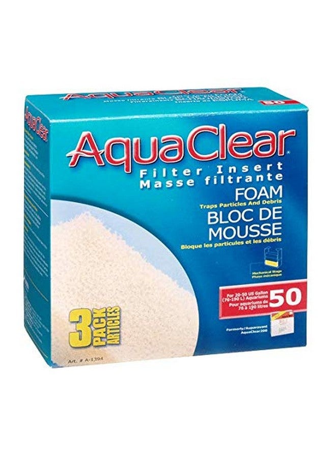 AquaClear 50 Foam Filter Inserts, Aquarium Filter Replacement Media, 3 Count (Pack of 1), A1394 - Image 2