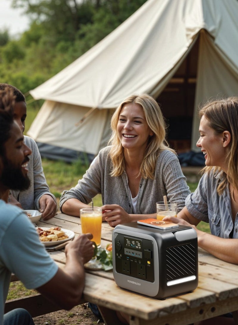 باورولوجي محطة طاقة محمولة Pater II بقدرة 700 وات / مولد طاقة بسعة بطارية 472.5 وات في الساعة / منافذ شحن متعددة / مولد طاقة للتخييم والأنشطة الخارجية PD100 وات / لوحة شحن لاسلكية بقدرة 15 وات / مدخل طاقة شمسية فعال - رمادي - Image 2