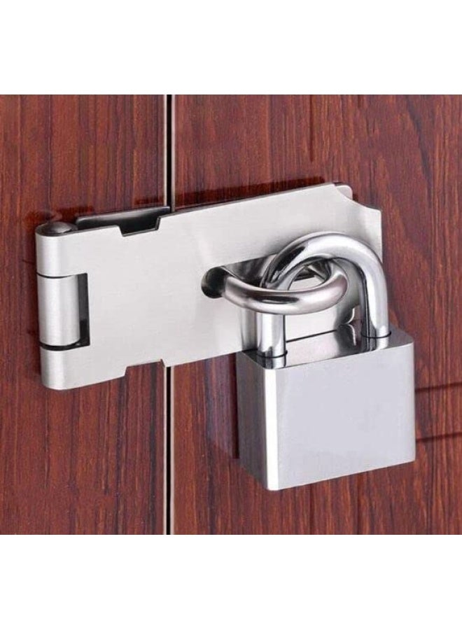 ROBUSTLINE Aluminium Hasp And Staple Door Padlock Hasp Bolt Padlock Buckle Staple With Screws For Door Cabinet Drawer Pet Cage 2 2Inch - Image 3