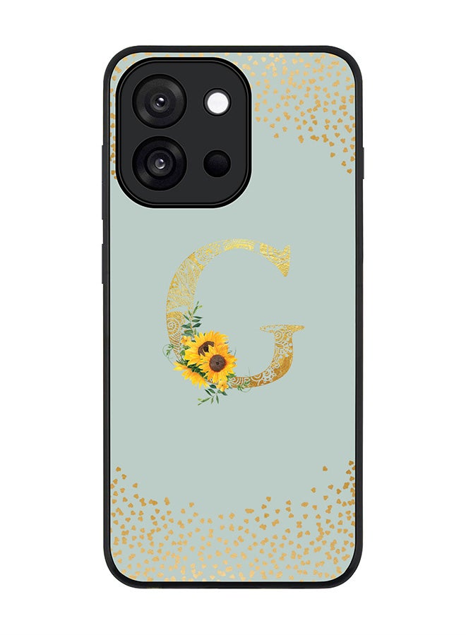 Stylizedd For OnePlus 13s / 13T Case,Slim fit Camera Protection, Shockproof Thin Phone cover  - Custom Floral Monogram - G  (Light Grey )