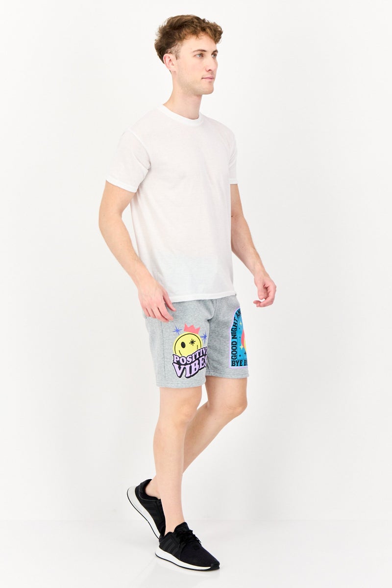 MEMBERS ONLY Men Graphic Print Basic Shorts, Grey - Image 3
