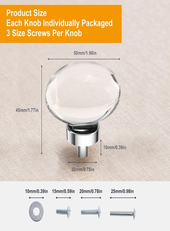 CLCTK 8 Pack Polished Chrome Crystal Cabinet Knobs Oval - Image 3