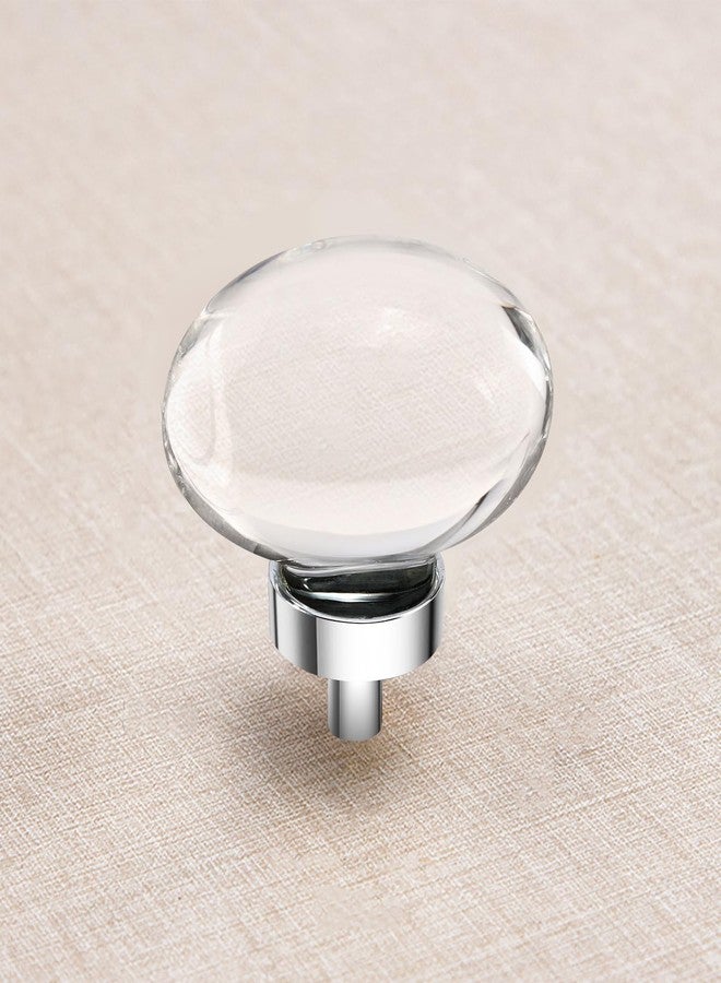 CLCTK 8 Pack Polished Chrome Crystal Cabinet Knobs Oval - Image 1