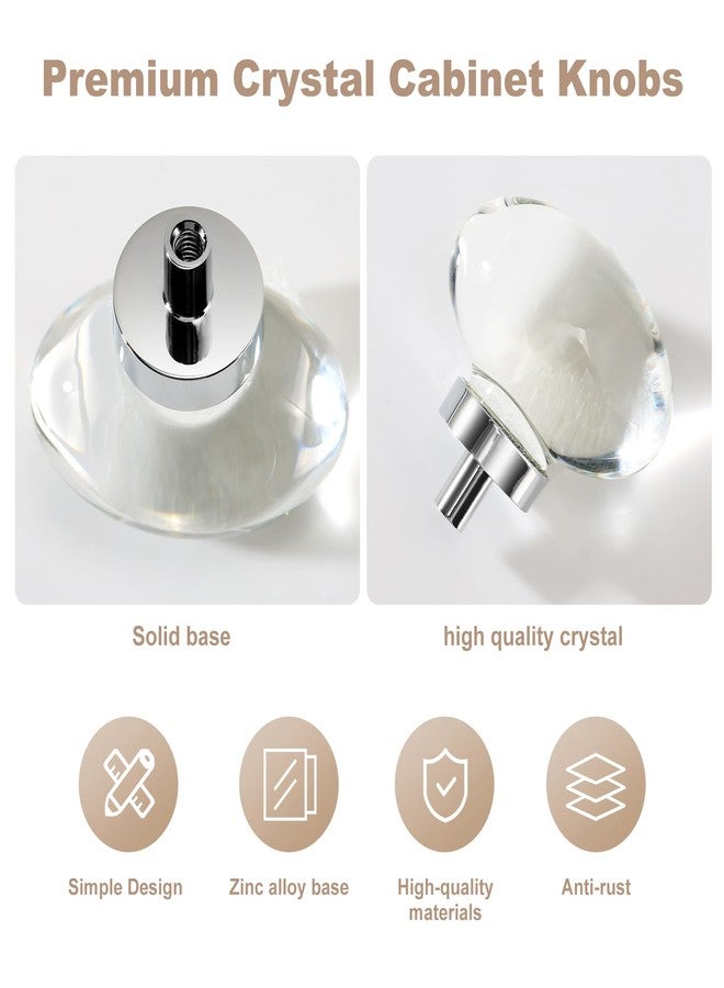 CLCTK 8 Pack Polished Chrome Crystal Cabinet Knobs Oval - Image 2
