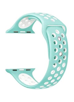 VITION Sport Band Compatible with Apple Watch Strap Soft Silicone Replacement Wristband for iWatch Series 7/6/5/4/3/2/1/SE Nike+/Sports Edition (45mm/44mm/42mm,green white)  - Image 3