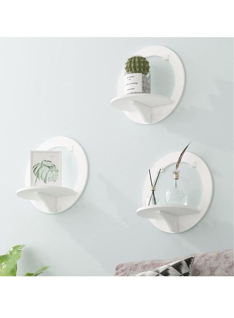 كابتن تيك Set of 3 Floating Shelves for Wall, Easy Assembly, 29x29x18 cm, White PVC Shelves, Practical and Decorative Shelf for Children's Room, Living Room, Bedroom, and More - Image 4