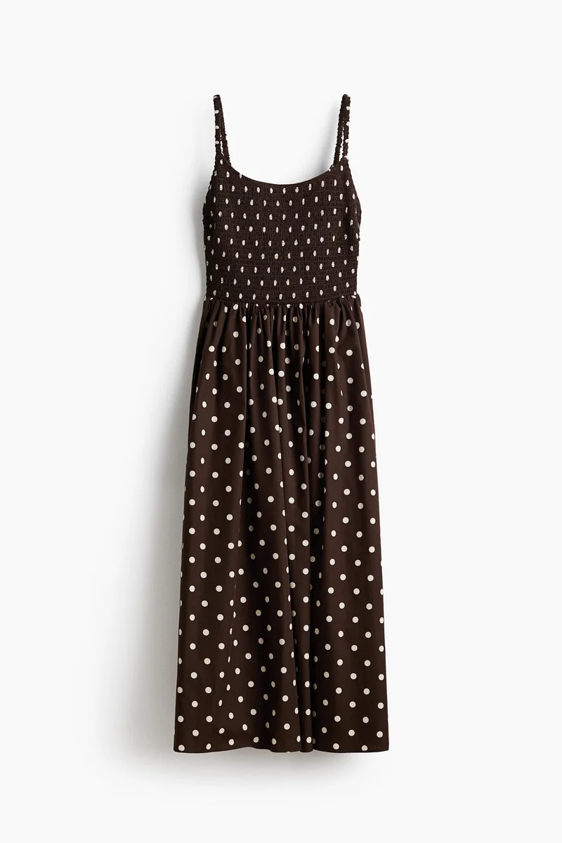 H&M  Smocked cotton poplin dress for Women | Best Price UAE