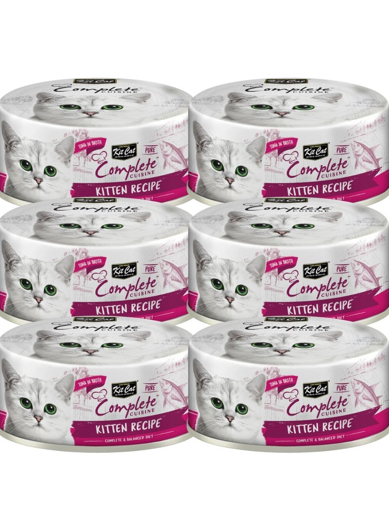 Kit Cat Cat Wet Food Tuna In Broth For Kittens 6x70g - Grain-Free Cat Food - Image 1