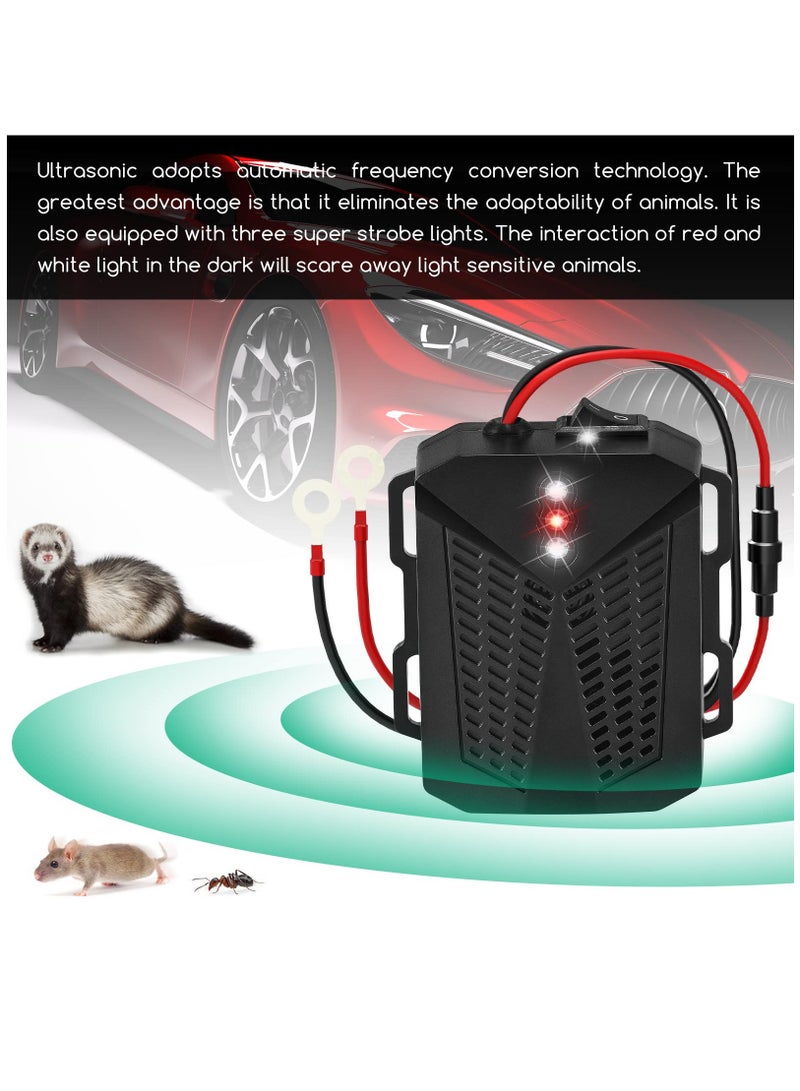 SOLARAE Rodent Repellent for Car Engines Ultrasonic Pest Repeller with Evictor Strobe Light to Keep Mouse Squirrel Rat Out, Under Hood Rodent Repeller for Cars Trucks RV Engine Bay Attic, (2 Pack) - Image 3
