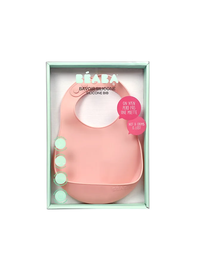 BEABA Silicone Bib Old Pink