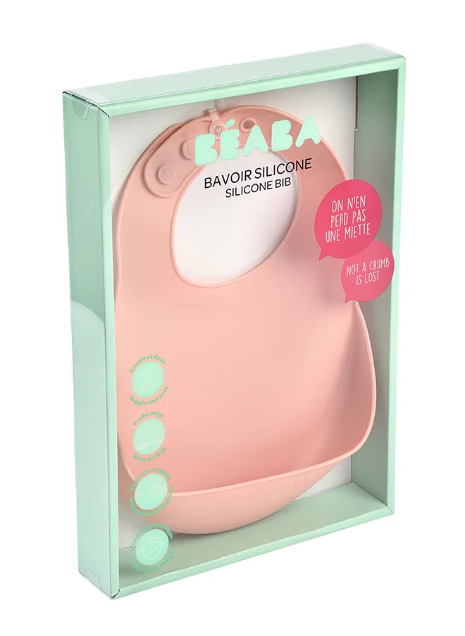 BEABA Silicone Bib Old Pink