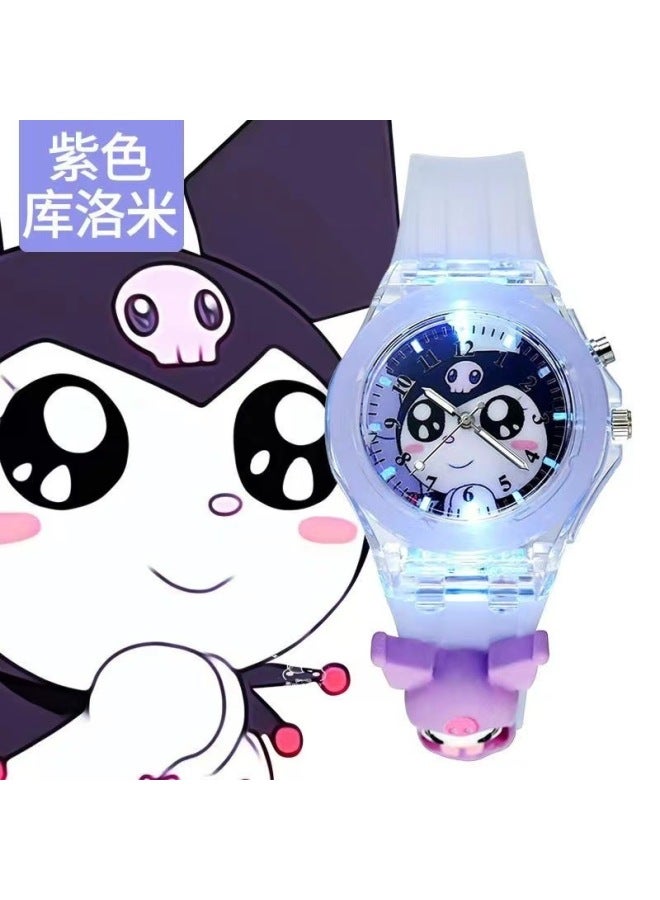 Primary School Children's Watch New Cartoon Colorful Flashing Light Luminous Watch Doll Silicone Electronic Watch