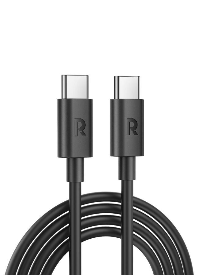 راف باور كابل شحن USB-C إلى USB-C بقوة 60 واط بطول 2 متر (6.6 قدم)، مصنوع من مادة ناعمة وTPE، عمر انحناء يزيد عن 10000، متوافق مع الحافظات، CB1022 - Image 1