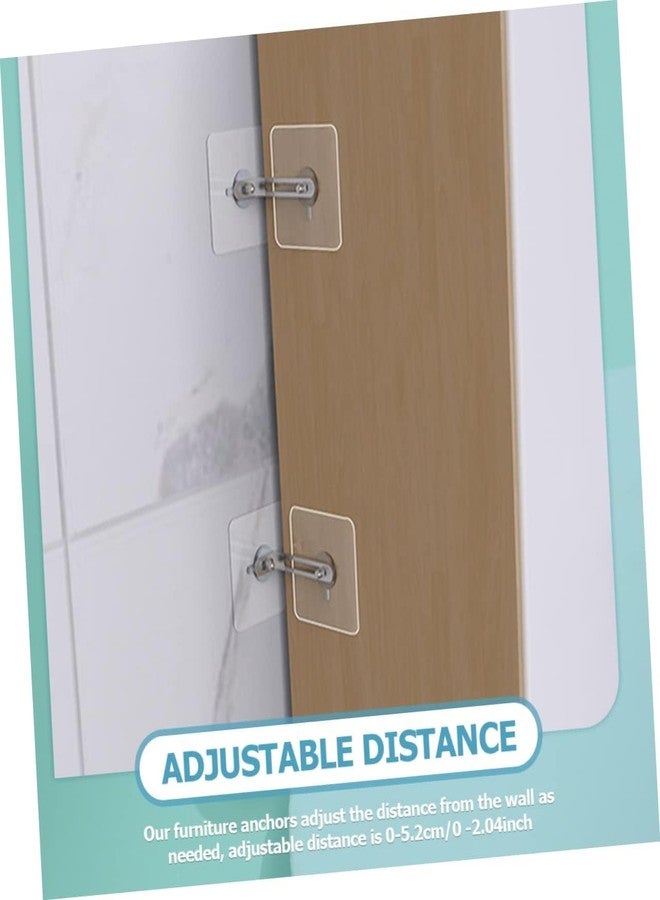 Veemok Furniture Anti-Tip Straps for Child Safety – Punch Free Furniture Anchors with Strong Adhesive Hooks (7x7 cm), No Drilling Wall Safety Straps for Cabinets, Wardrobes, TV Units & Bookshelves (10) - Image 5