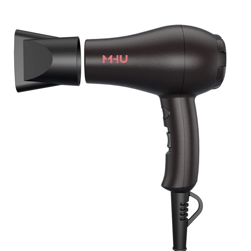 Professional Mini Travel Hair Dryer for RV 1000 Watts Ceramic Ionic Blow Dryer for Kids Plus Concentrator Black