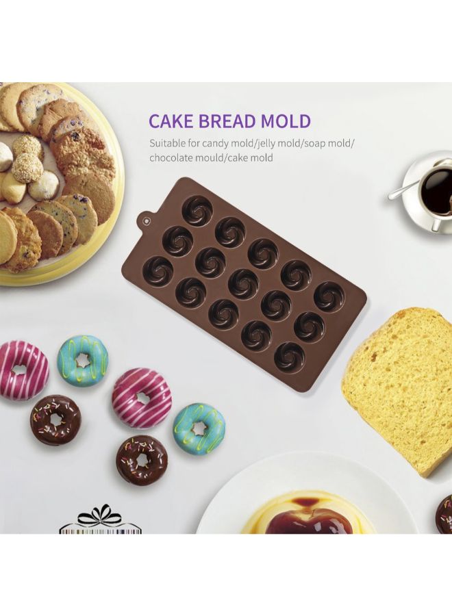 15-Slot Chocolate Candy Cake Mould Brown 21.5cm - Image 2