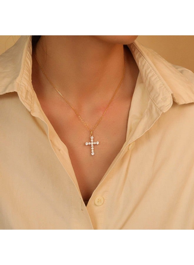 S.Leaf Cross Necklace For Women Gold Diamond Cross Necklaces For Women Sterling Silver Cross Pendant Necklaces For Women Birthday Anniversary - Image 4