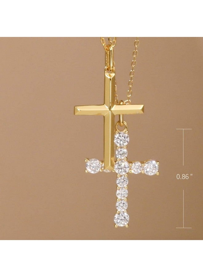 S.Leaf Cross Necklace For Women Gold Diamond Cross Necklaces For Women Sterling Silver Cross Pendant Necklaces For Women Birthday Anniversary - Image 5