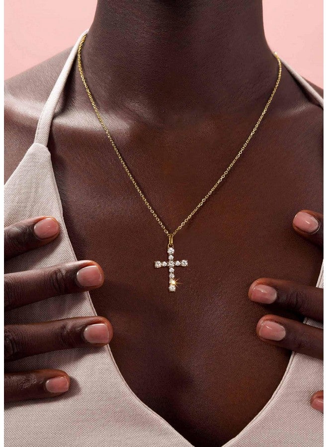 S.Leaf Cross Necklace For Women Gold Diamond Cross Necklaces For Women Sterling Silver Cross Pendant Necklaces For Women Birthday Anniversary - Image 3