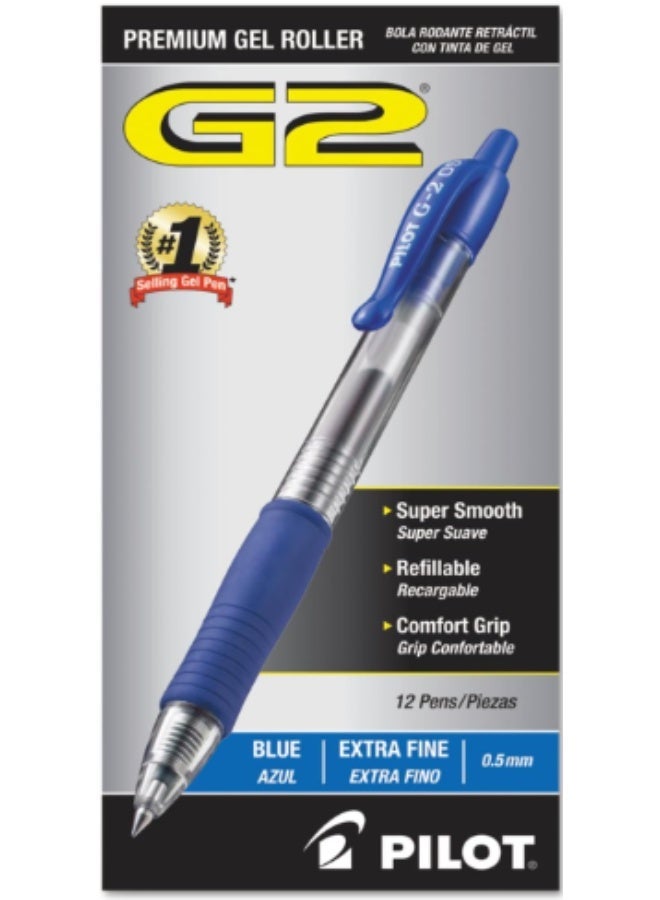 Pilot G2 gel pen, blue ink, 0.5, pack of 12 pens - Image 1