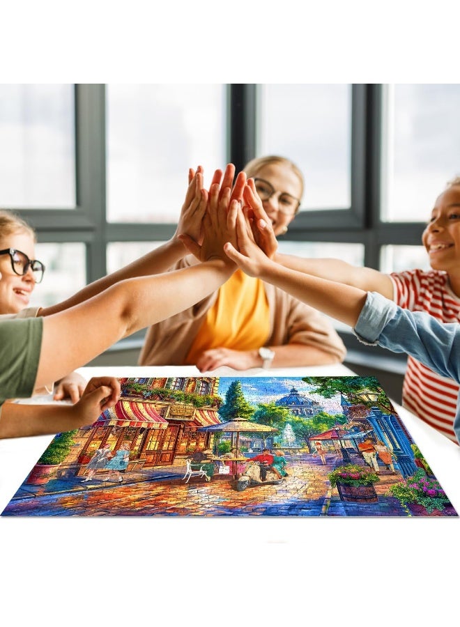 1000 pieces of city street oil painting style puzzle - the fascinating beauty of nature - Image 4