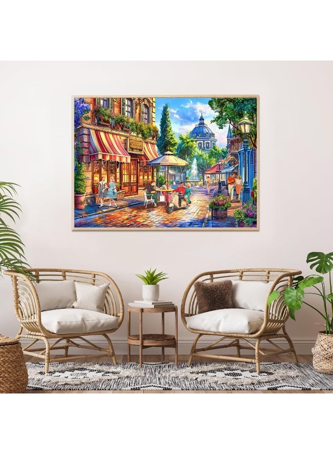 1000 pieces of city street oil painting style puzzle - the fascinating beauty of nature - Image 3