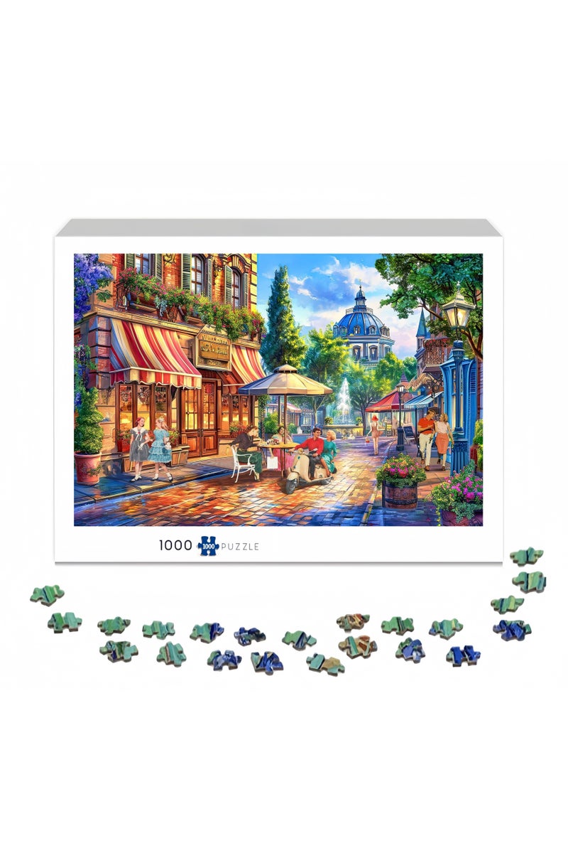 1000 pieces of city street oil painting style puzzle - the fascinating beauty of nature - Image 2